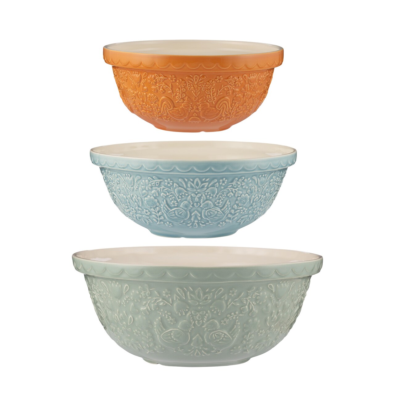 Mason Cash Home to Roost Size 12, Size 18, Size 24 Mixing Bowl Set of 3
